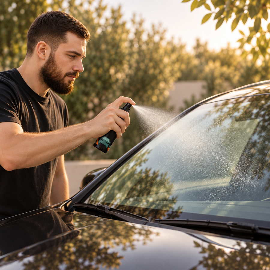 Spray on car glass