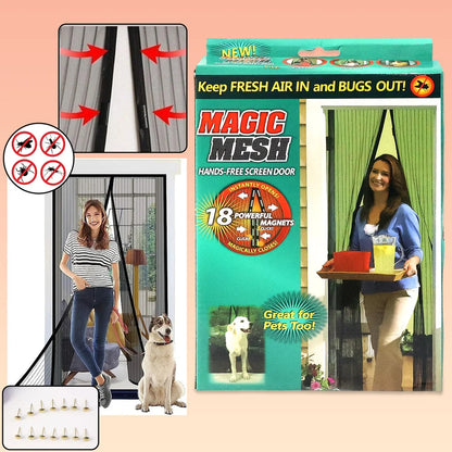 BreezeGate Magnetic Hands-Free Screen Door (1 Set)