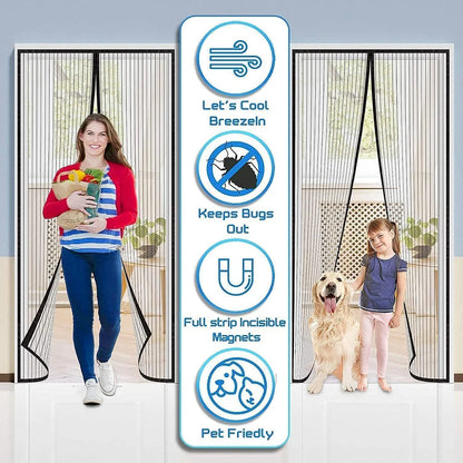 BreezeGate Magnetic Hands-Free Screen Door (1 Set)