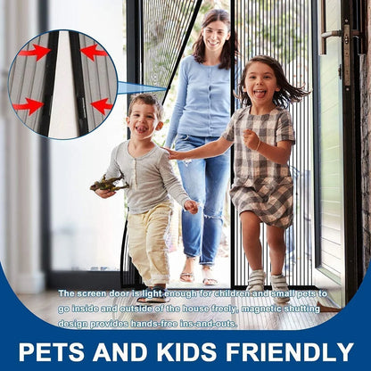 BreezeGate Magnetic Hands-Free Screen Door (1 Set)