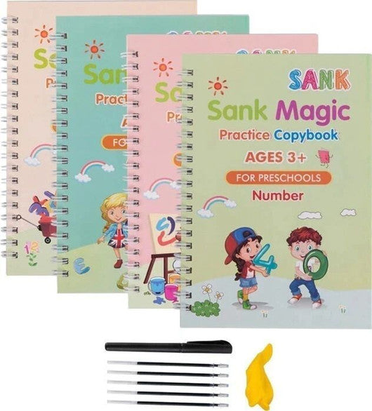 InkGlide Magic Practice Copybook (4 Books + 10 Refills)