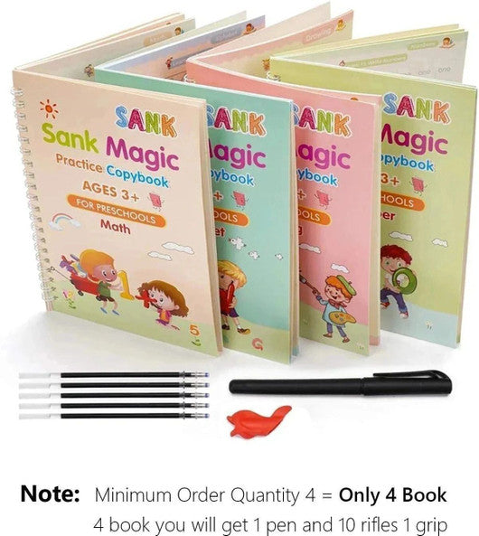 InkGlide Magic Practice Copybook (4 Books + 10 Refills)