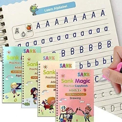 InkGlide Magic Practice Copybook (4 Books + 10 Refills)