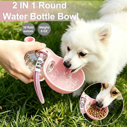Portable Dog Water Bottle with Bowl