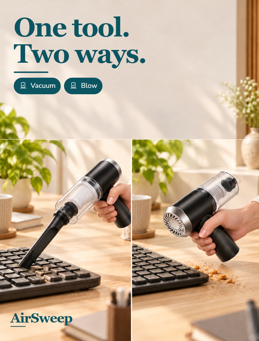 AirSweep vacuum and blower functions