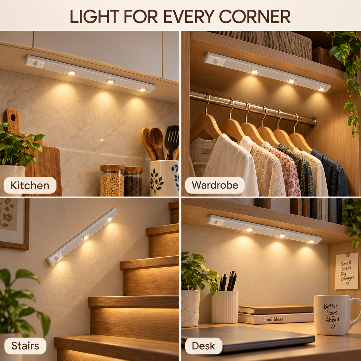 LumaSense light for kitchen, wardrobe, stairs and desk