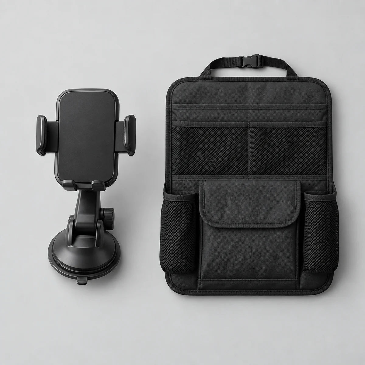 Car phone mount and organiser