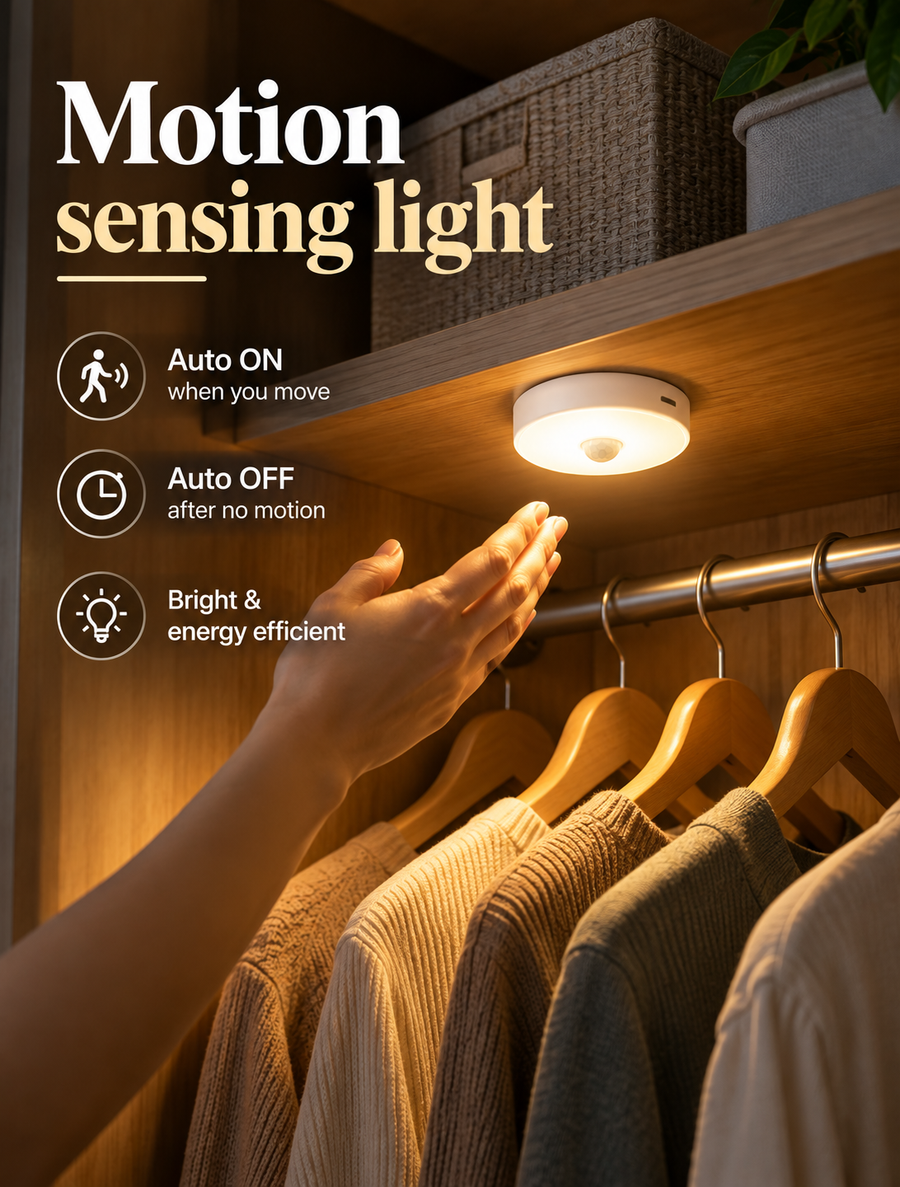 WaveLume Motion-Sensing Wardrobe Light